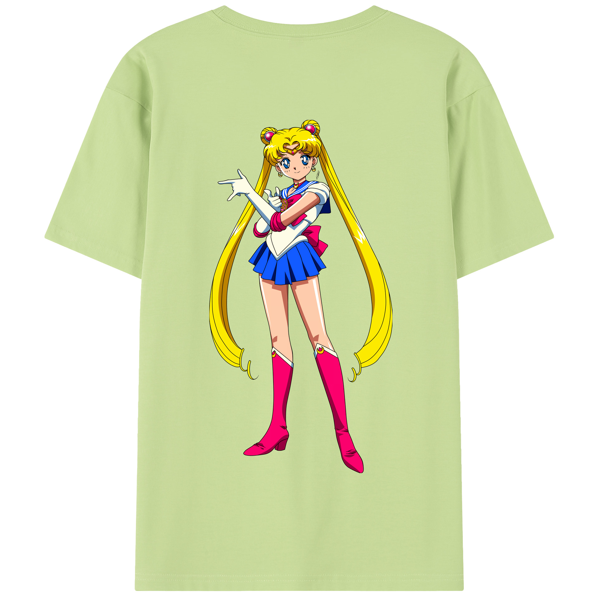 （画像用） 美少女戦士セーラームーン 月野 うさぎ つきの うさぎ Sailor Moon Tsukino Usagi 綿100％半袖Tシャツ（背面プリント）